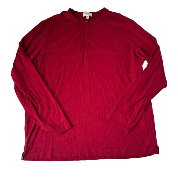 Crosby & Howard Men’s Henley Shirt Long Sleeve Red XL - Picture 1 of 9